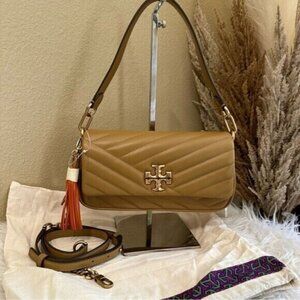 New Tory Burch KIRA CHEVRON TASSEL SMALL FLAP SHOULDER BAG